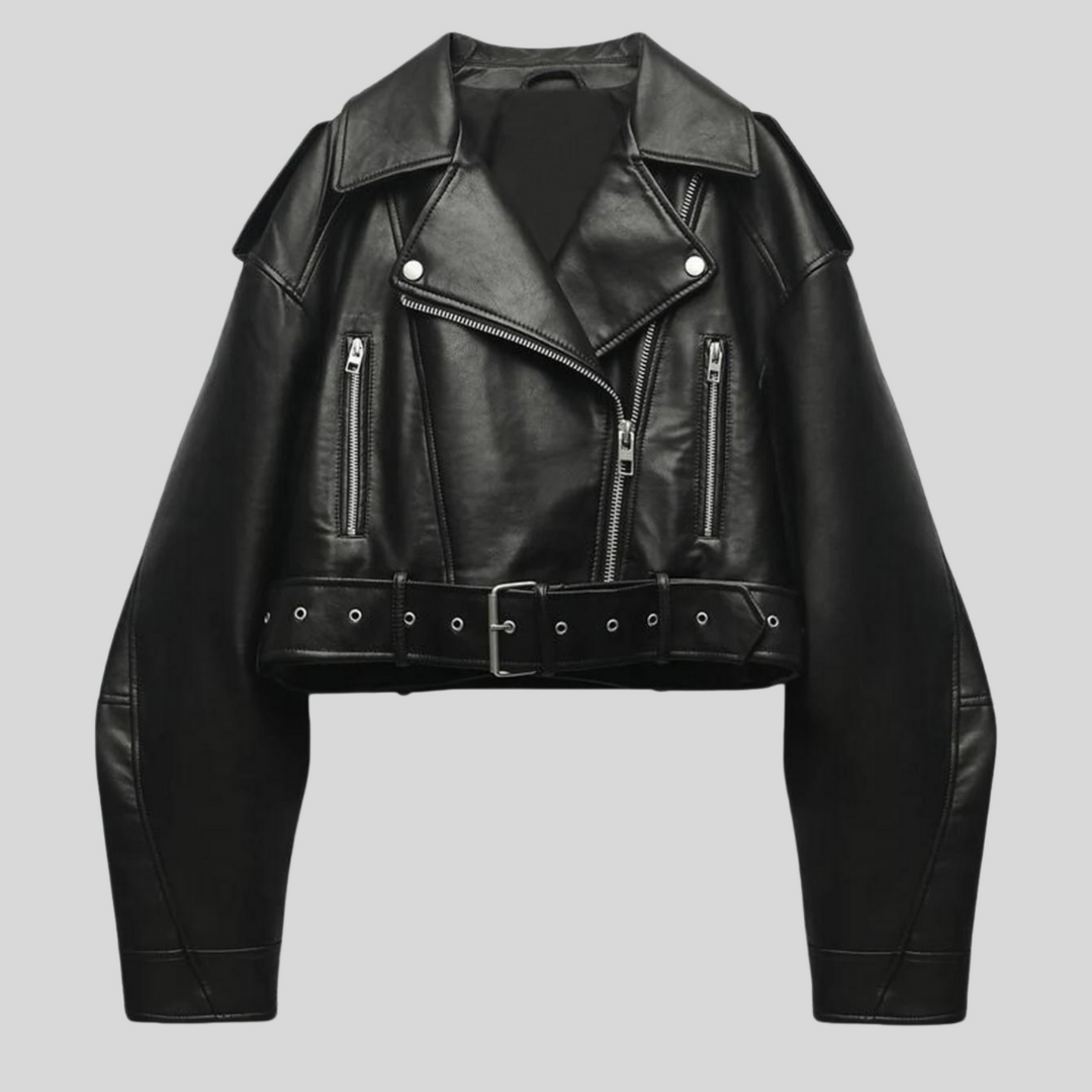 Amelia | Women's Cropped Biker Jacket | Trendy